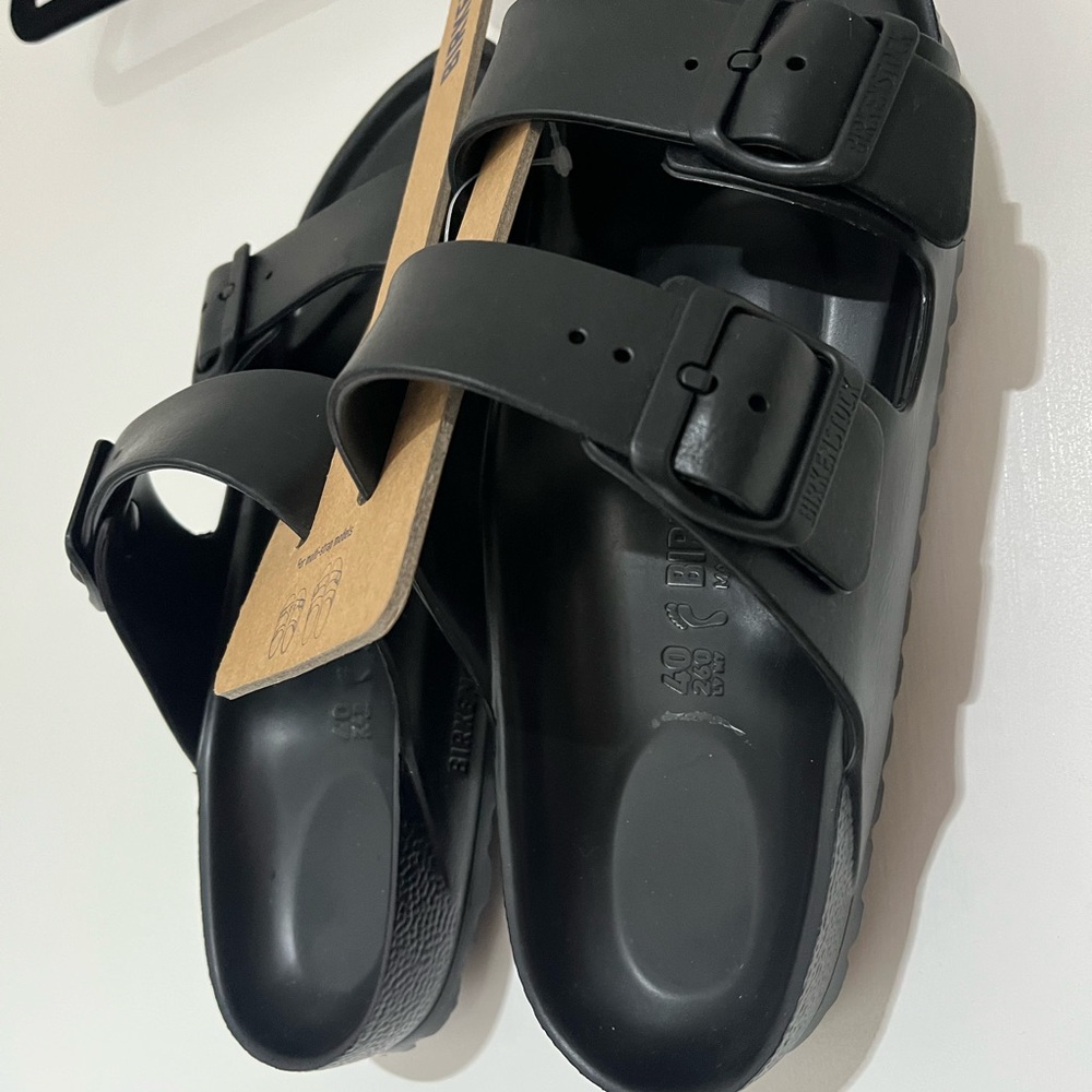 Birkenstock Two-Strap Black EVA Slide Sandals - Picture 3 of 7